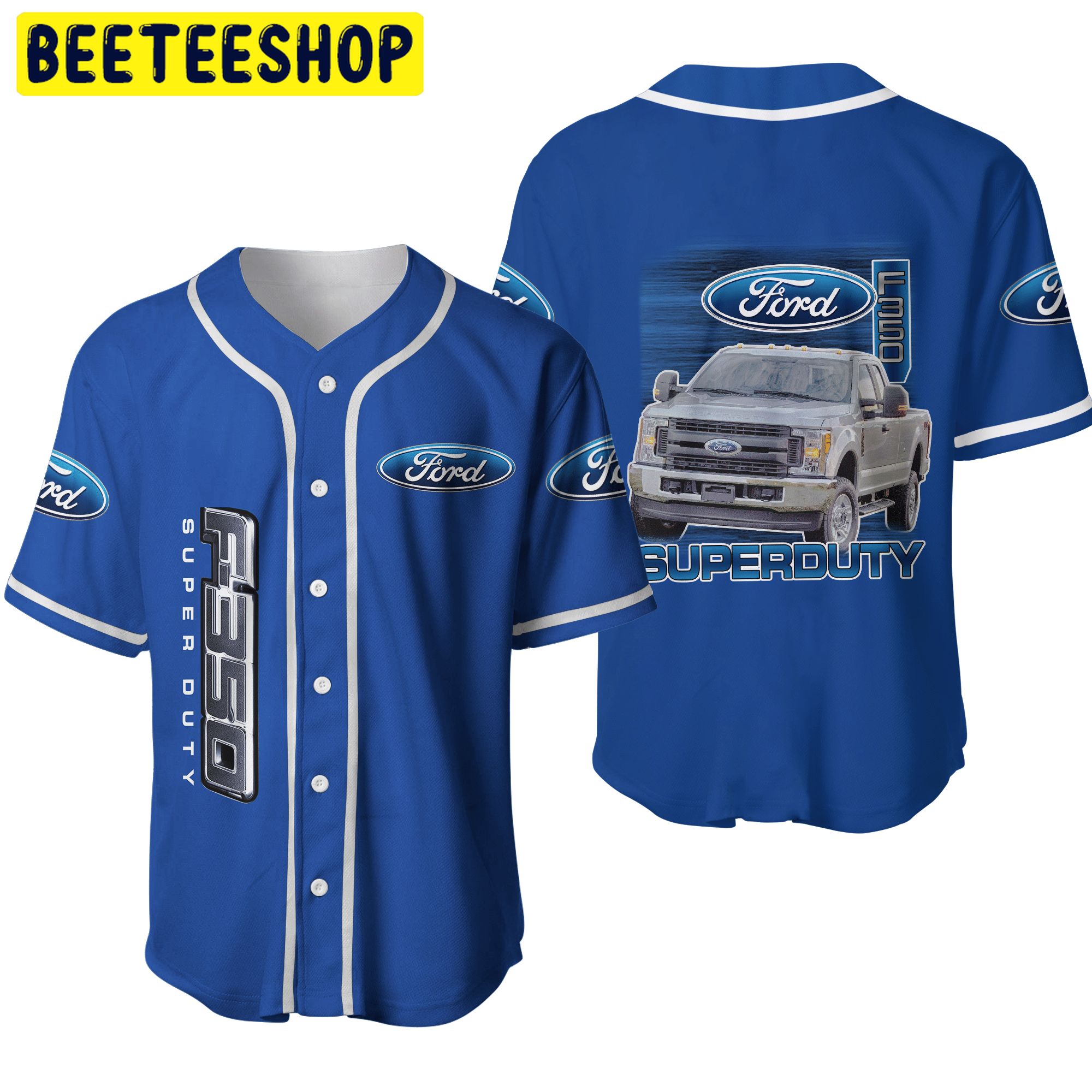 Ford Superduty Men’s Round Collar Blue Trending Jersey Baseball