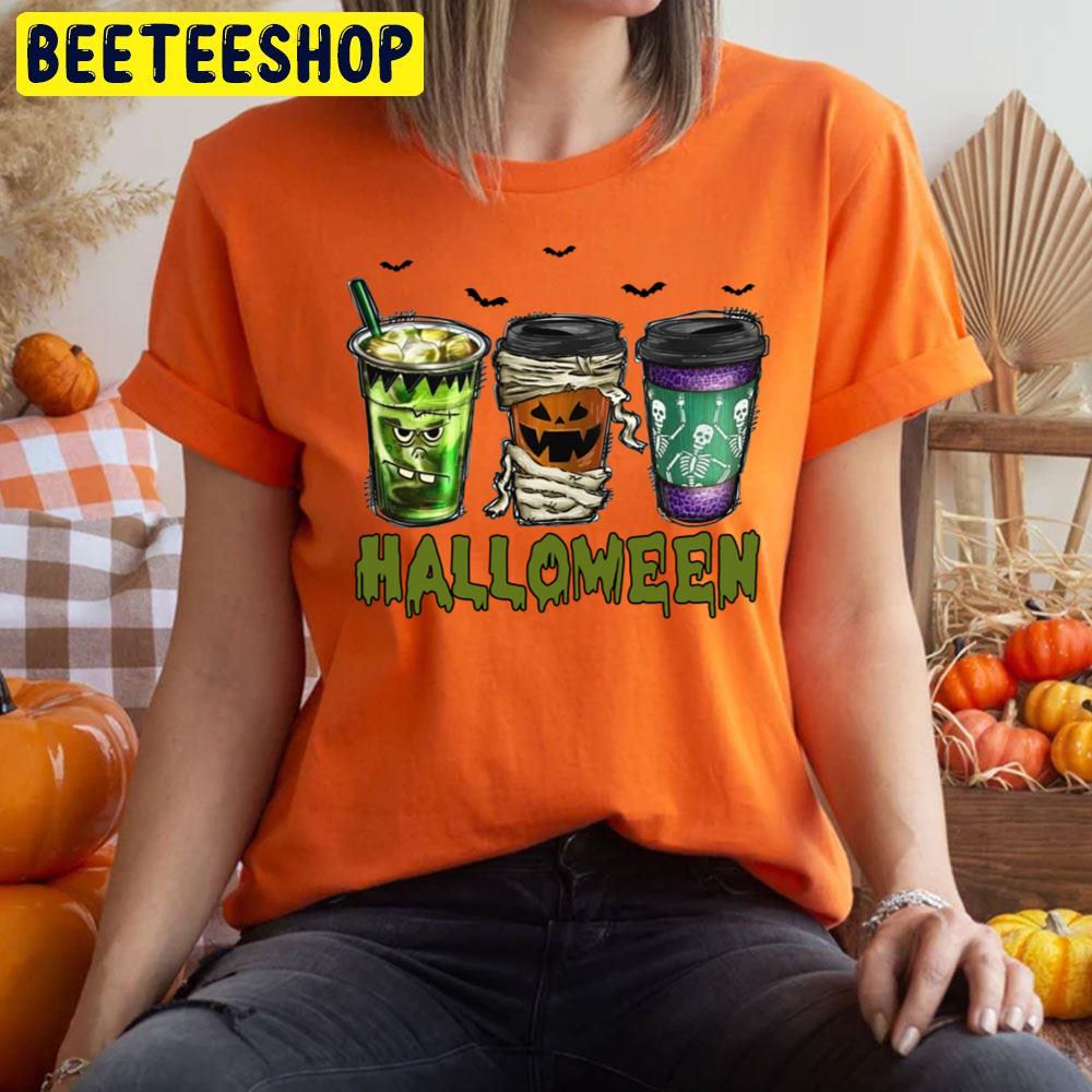 Frankenstein Fall Coffee Cup Halloween Trending Unisex T-Shirt