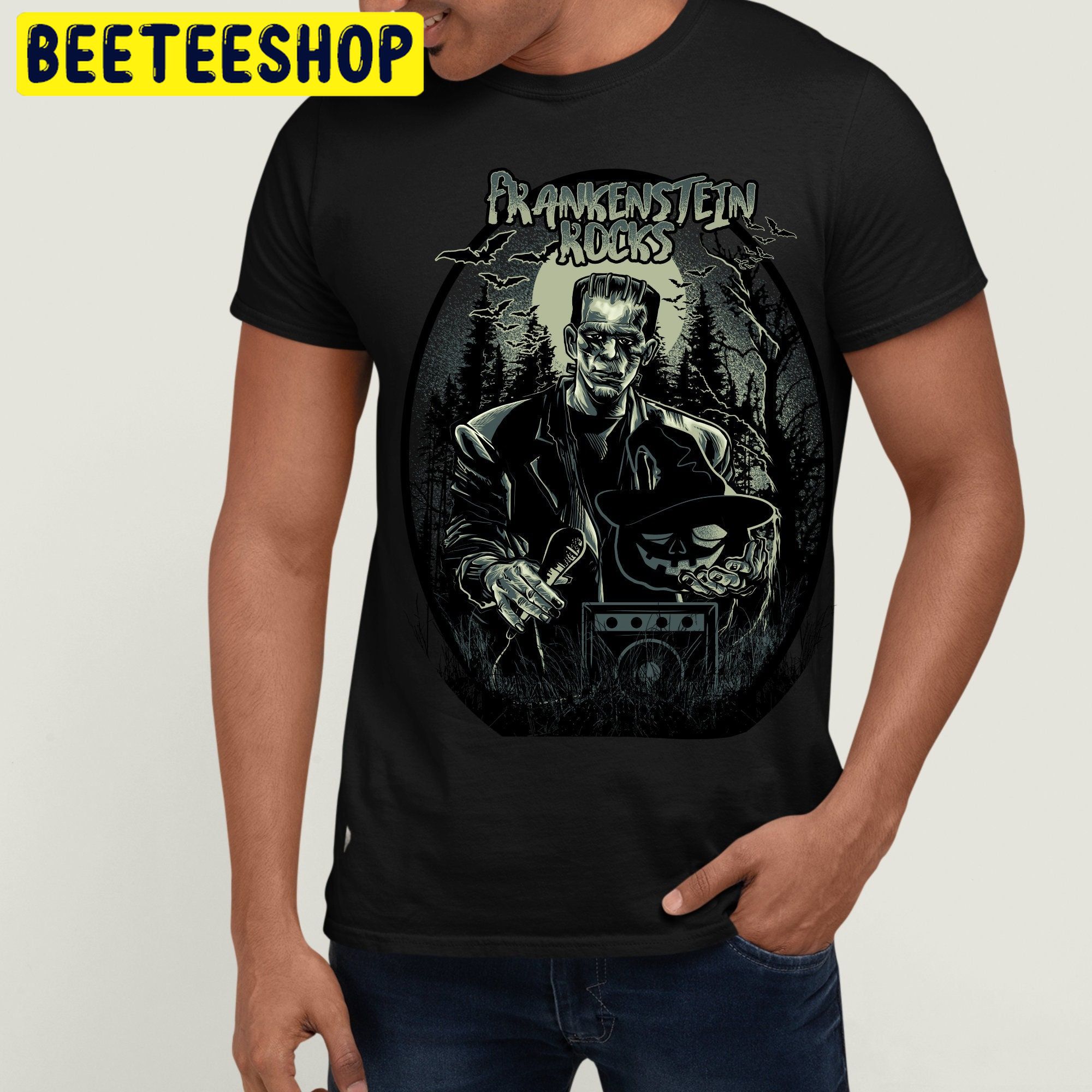 Frankenstein Rocks Halloween Trending Unisex Shirt