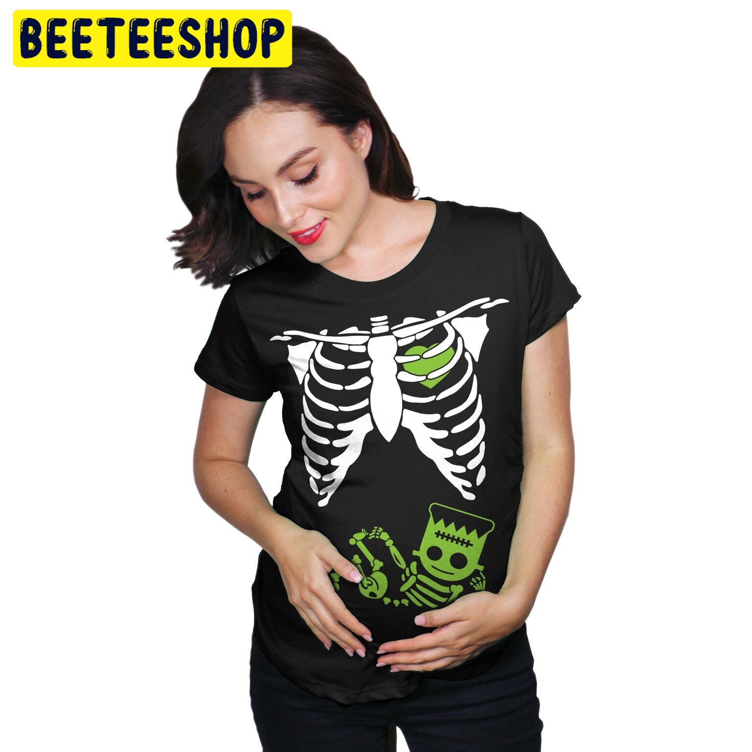 Frankenstein Skeleton Maternity Funny Pregnant Trending Unisex Shirt