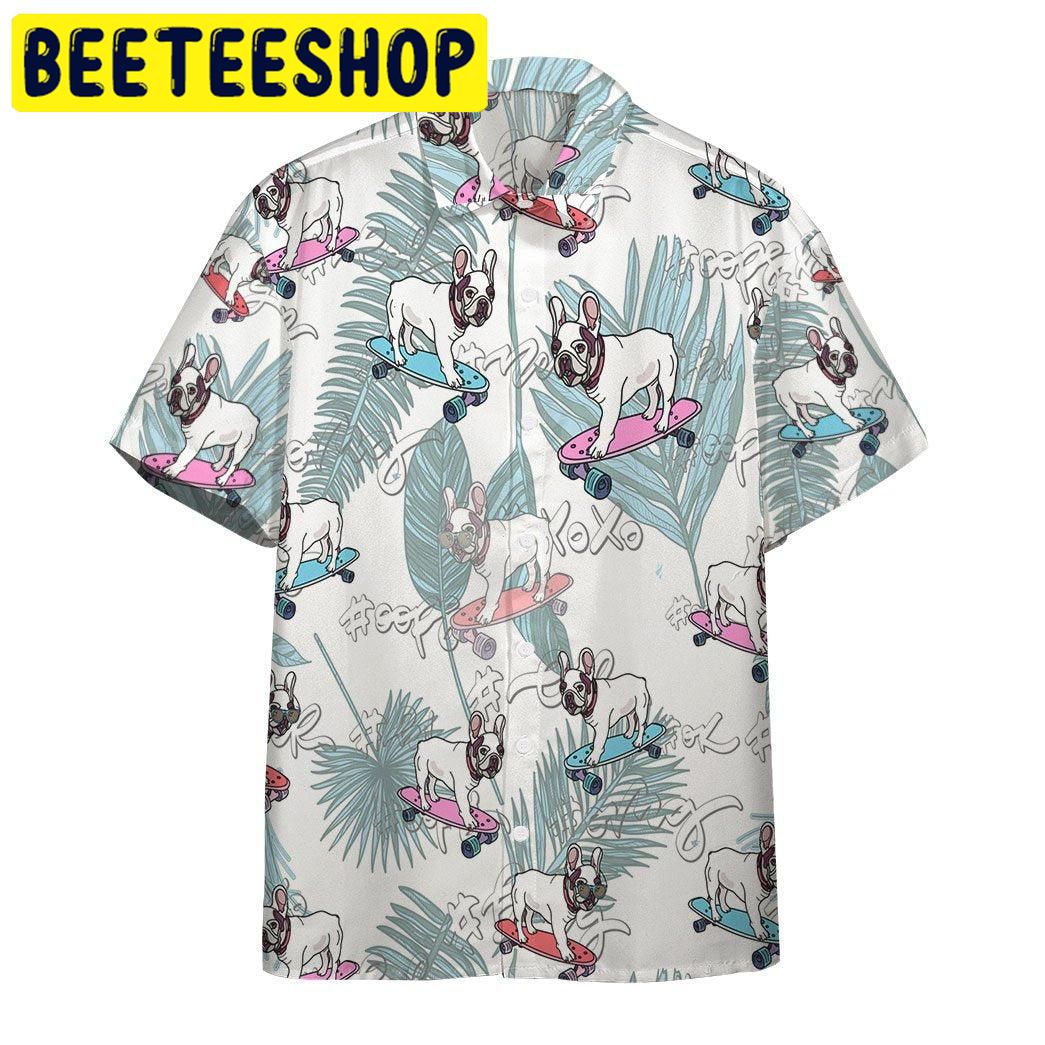 French Bulldog On Skateboard Hawaiian Shirt