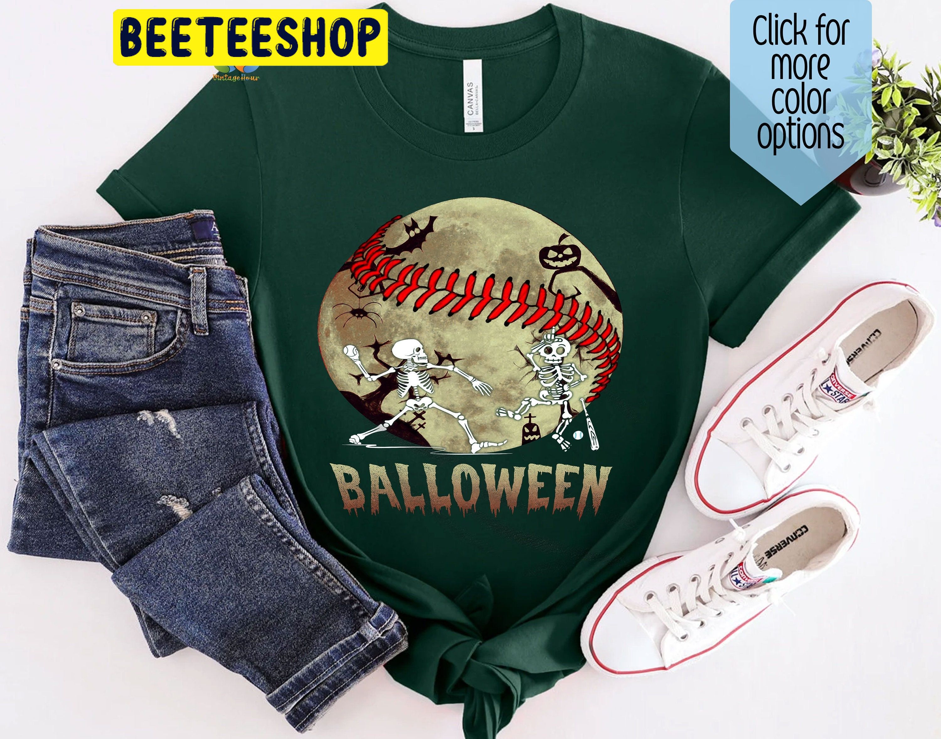 Funny Balloween Halloween Spooky Skeleton Trending Unisex Shirt