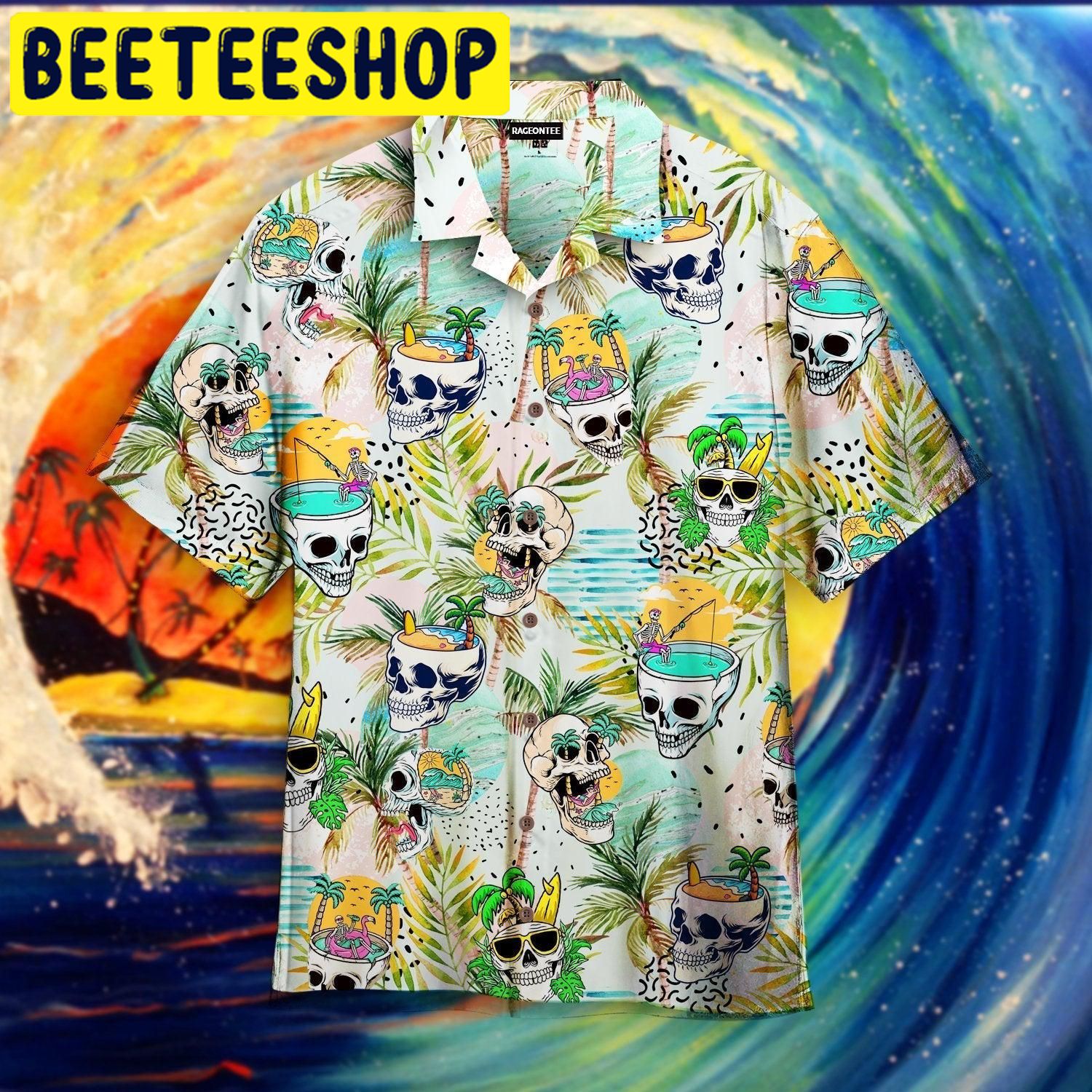 Funny Skull Head In The Summer Hawaiian Shirt