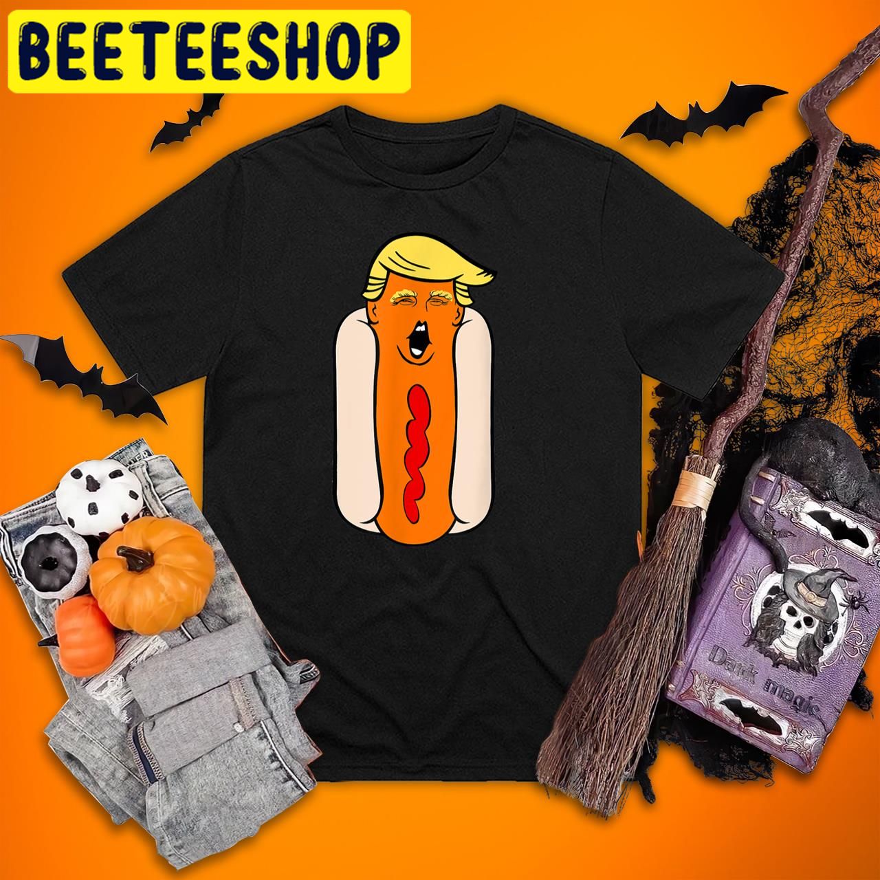 Funny Trumps Weiner Hot Dog Head Biden Costume Halloween Trending Unisex T-Shirt