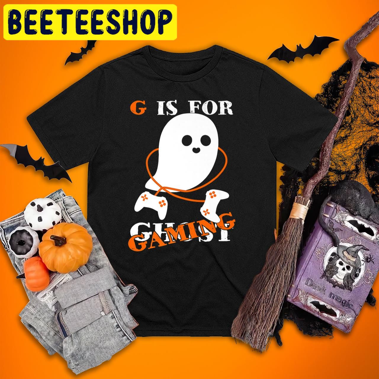 G Is For Gaming Funny Ghost Gamer Gaming Gamer Halloween Trending Unisex T-Shirt