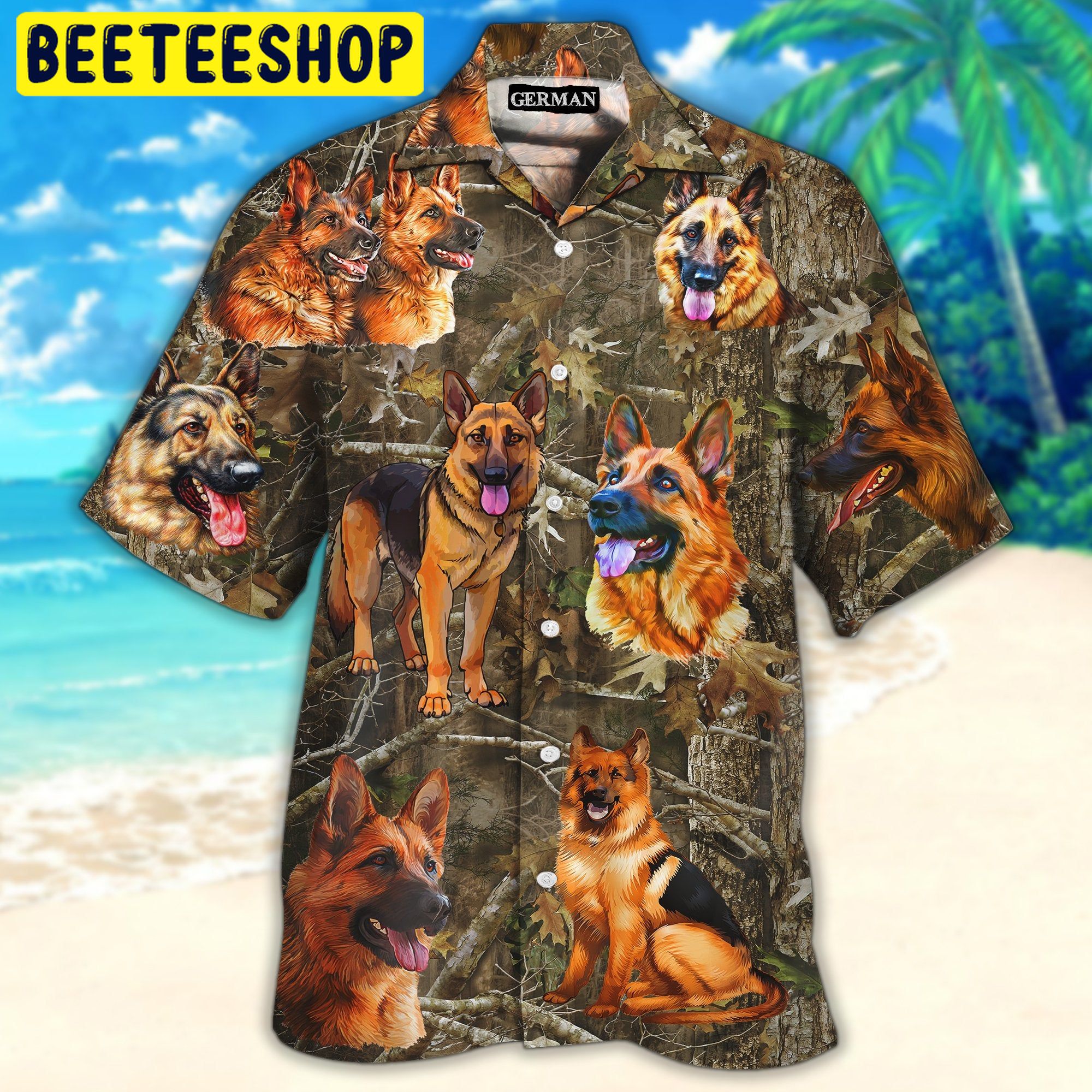 German Shepherd 3D All Over Printed Trending Hawaiian Shirt