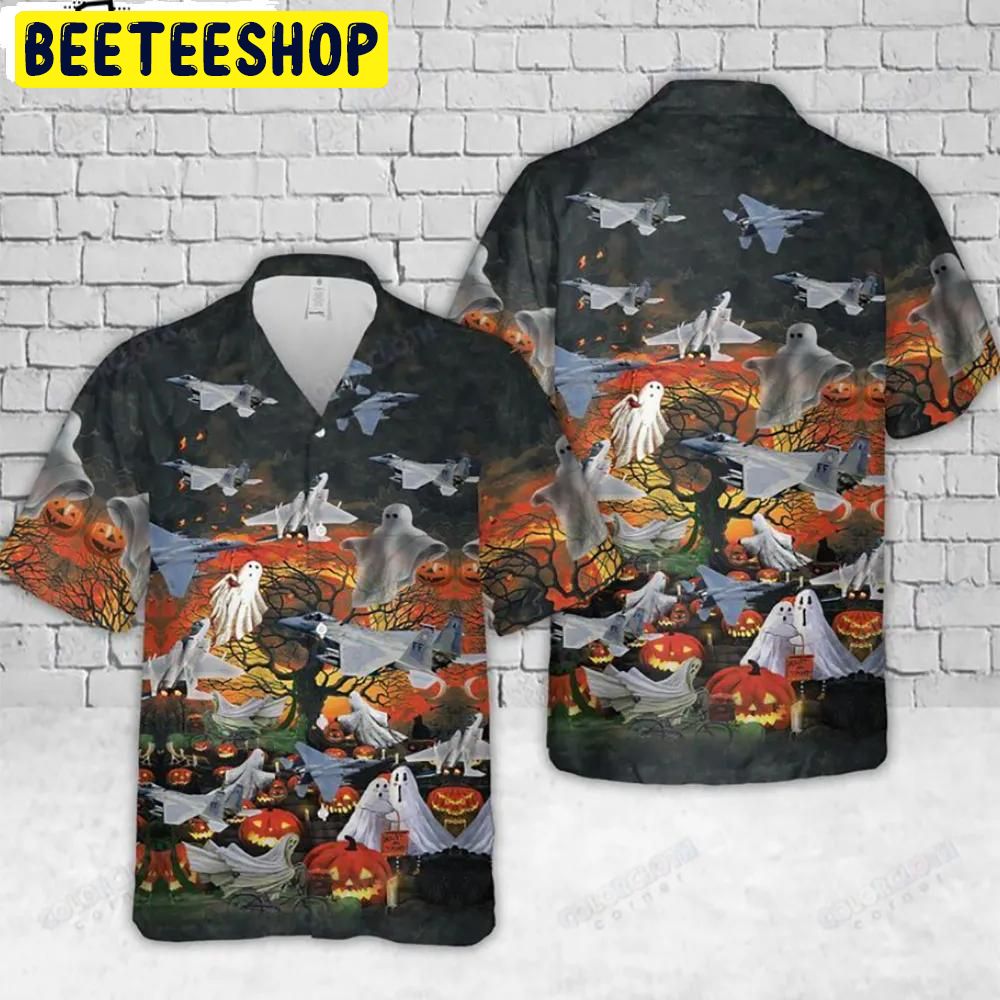 Ghost And Pumpkin Spirit Aloha Halloween Hawaiian Shirt