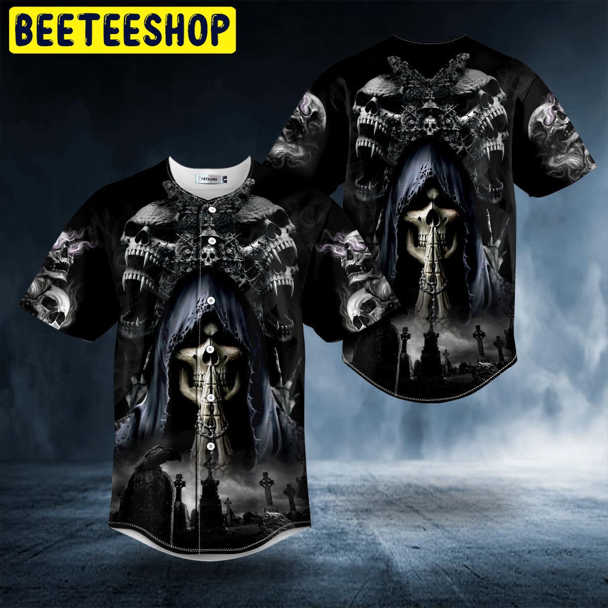 Ghost Butterfly Prayer Skull Trending Baseball Jersey