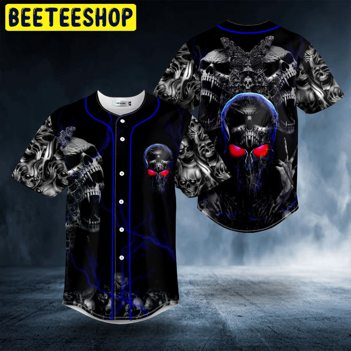 Ghost Butterfly Skull Trending Baseball Jersey