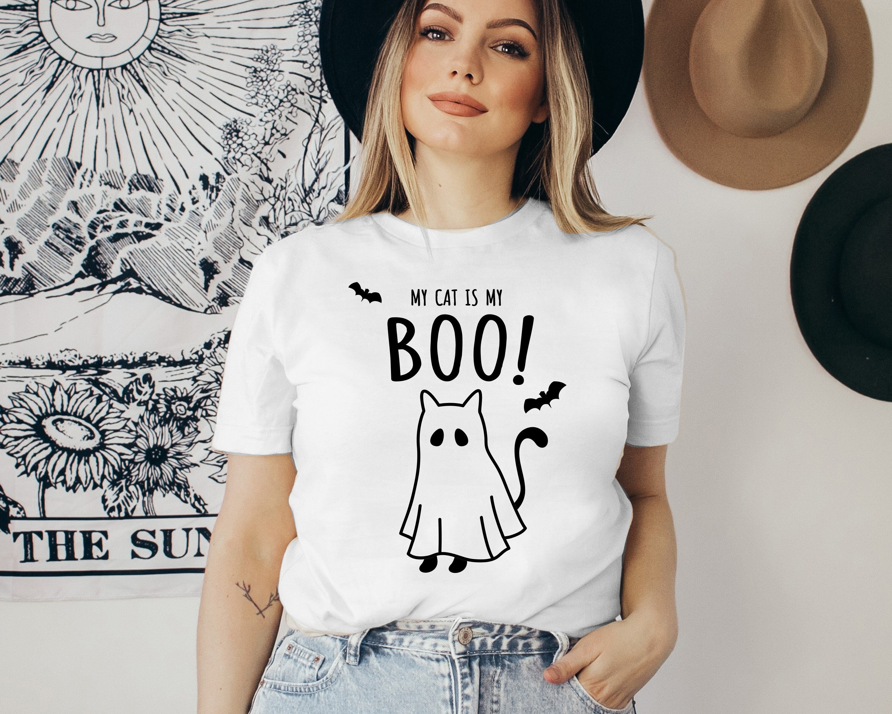 Ghost Cat Boo Svg Cute Funny Halloween Spooky Season Shirt - Beeteeshop