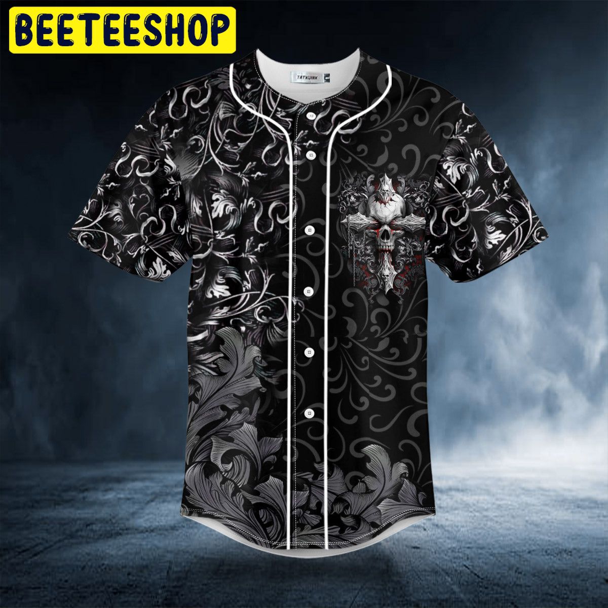 Ghost Cross Skull Trending Baseball Jersey - Beeteeshop