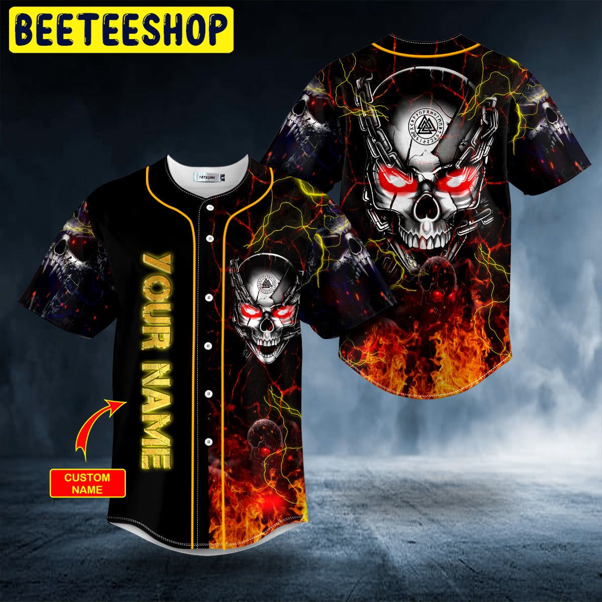 Ghost Fire Super Head Skull Custom Trending Baseball Jersey