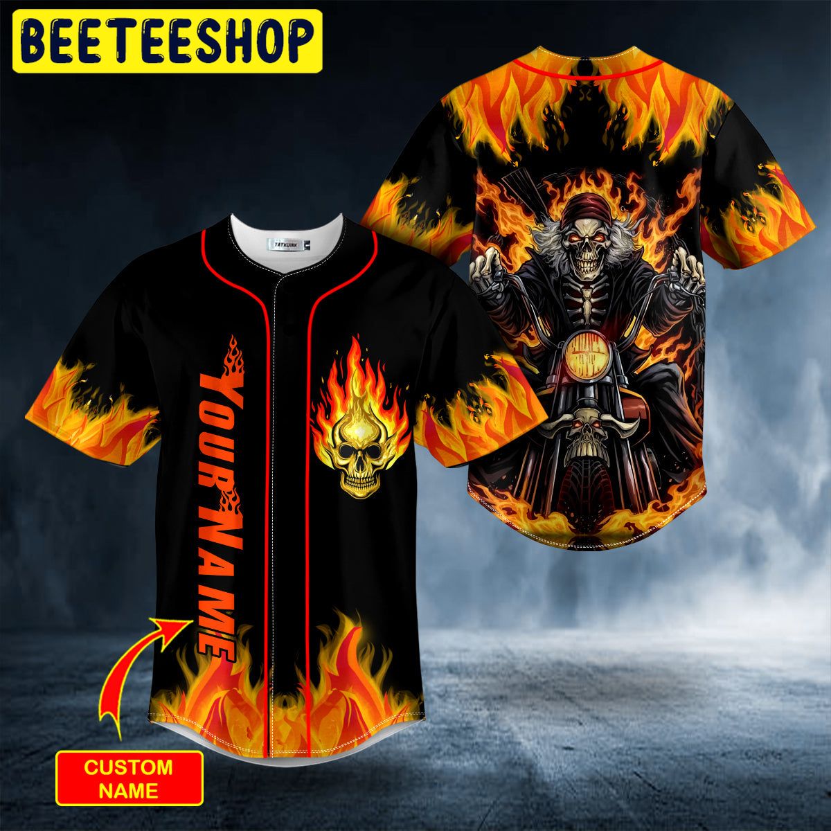 Ghost Racer Fire Skull Custom Trending Baseball Jersey