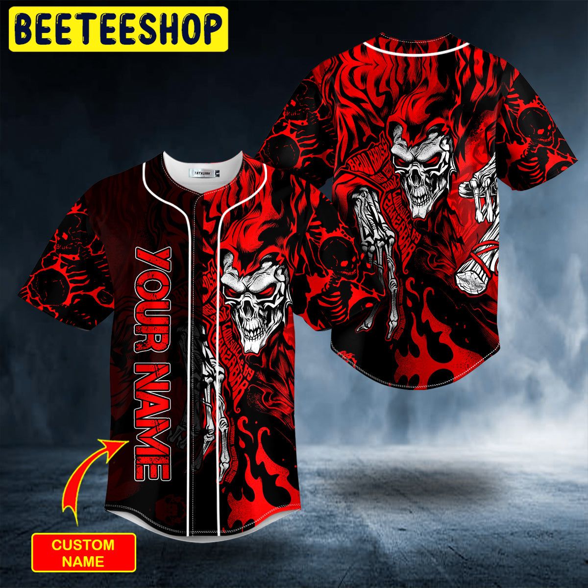 Ghost Red Kross Grim Reaper Skull Custom Trending Baseball Jersey