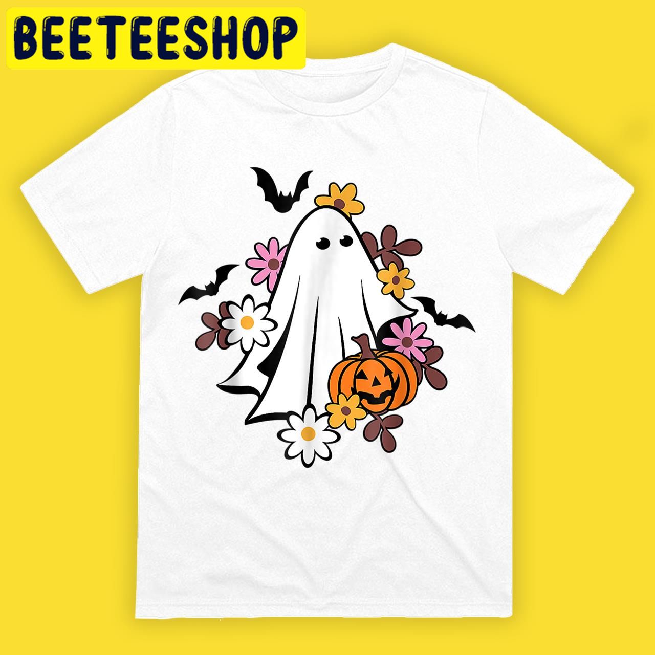 Ghost Vintage Groovy Trick Or Treat Spooky Vibes Spooky Ghost Halloween Trending Unisex T-Shirt