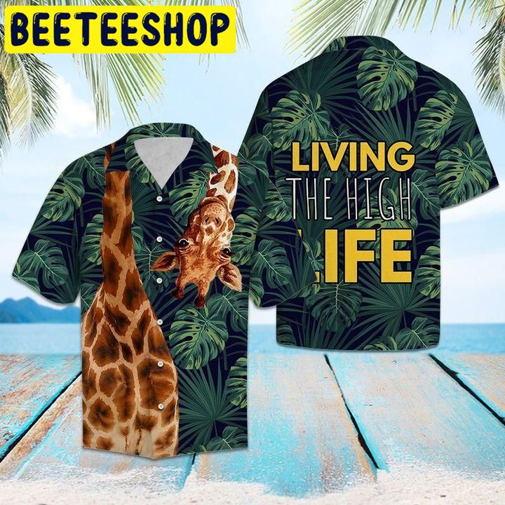 Giraffe Living The High Life Hawaiian Shirt