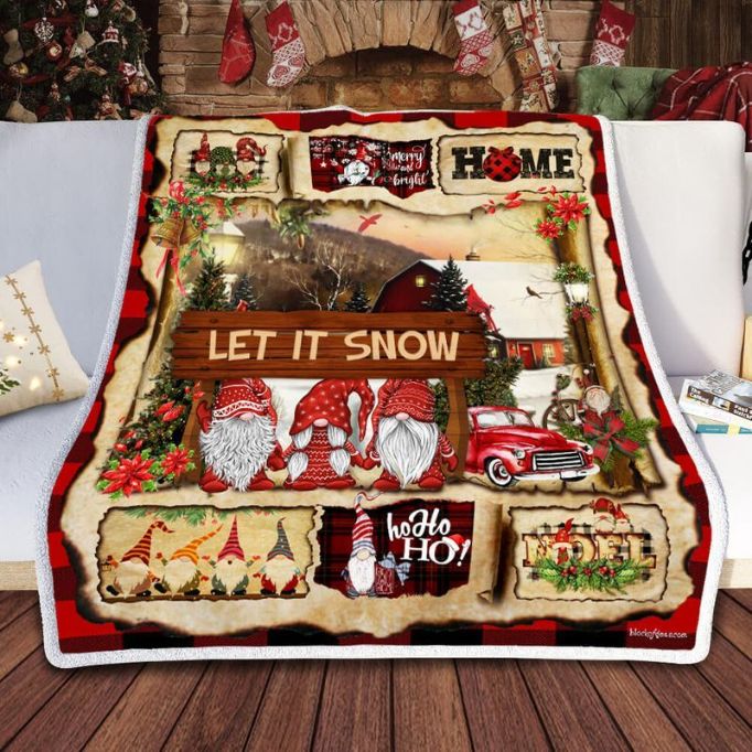 Gnome Let It Snow Comfy Sofa Throw Blanket