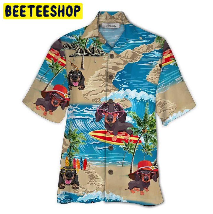 Go to Beach Dachshund 3D All Over Printed Trending Hawaiian Shirt