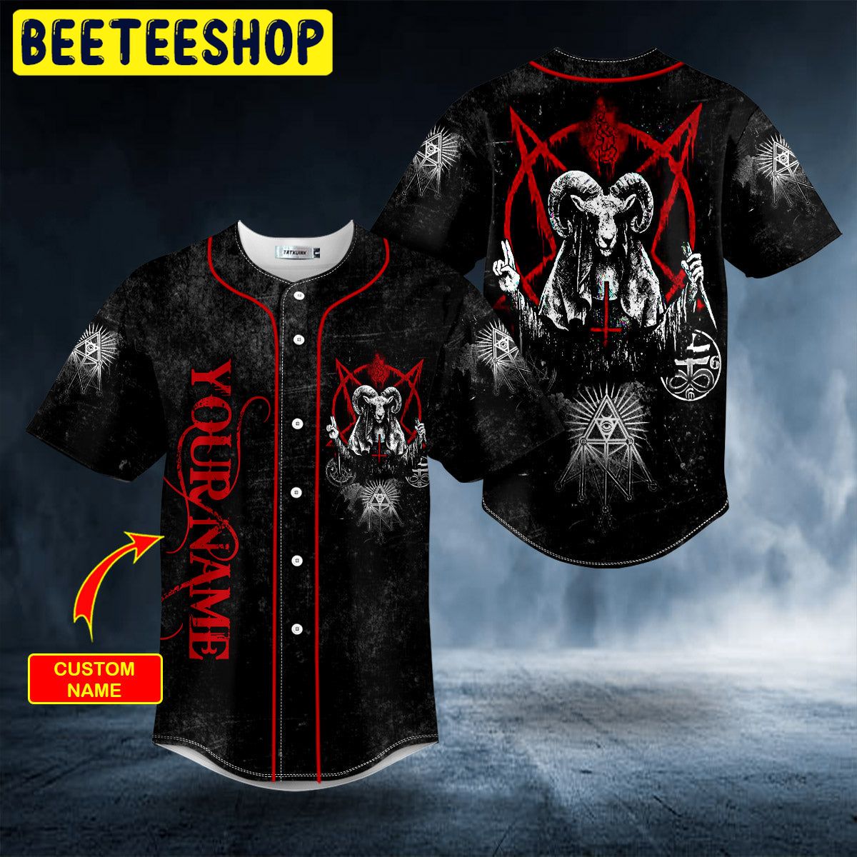 Goat Of Mendes Baphomet Skull Custom Trending Baseball Jersey