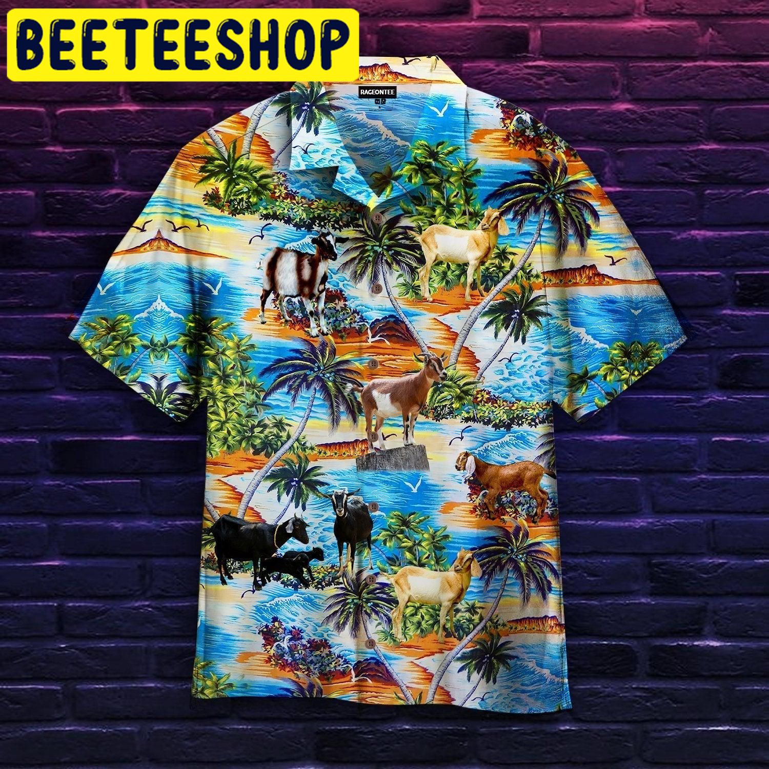 Goat On Beach Hawaiian Shirt