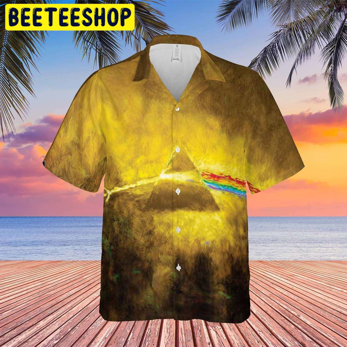 Golden Dark Side Of The Moon Hawaiian Shirt