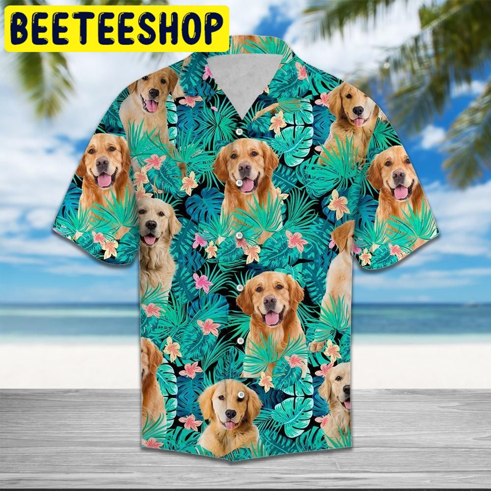 Golden Retriever Tropical Hawaiian Shirt