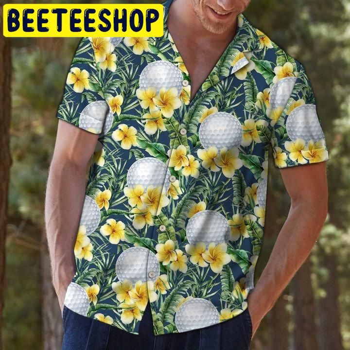 Golf Frangipani Hawaiian Shirt