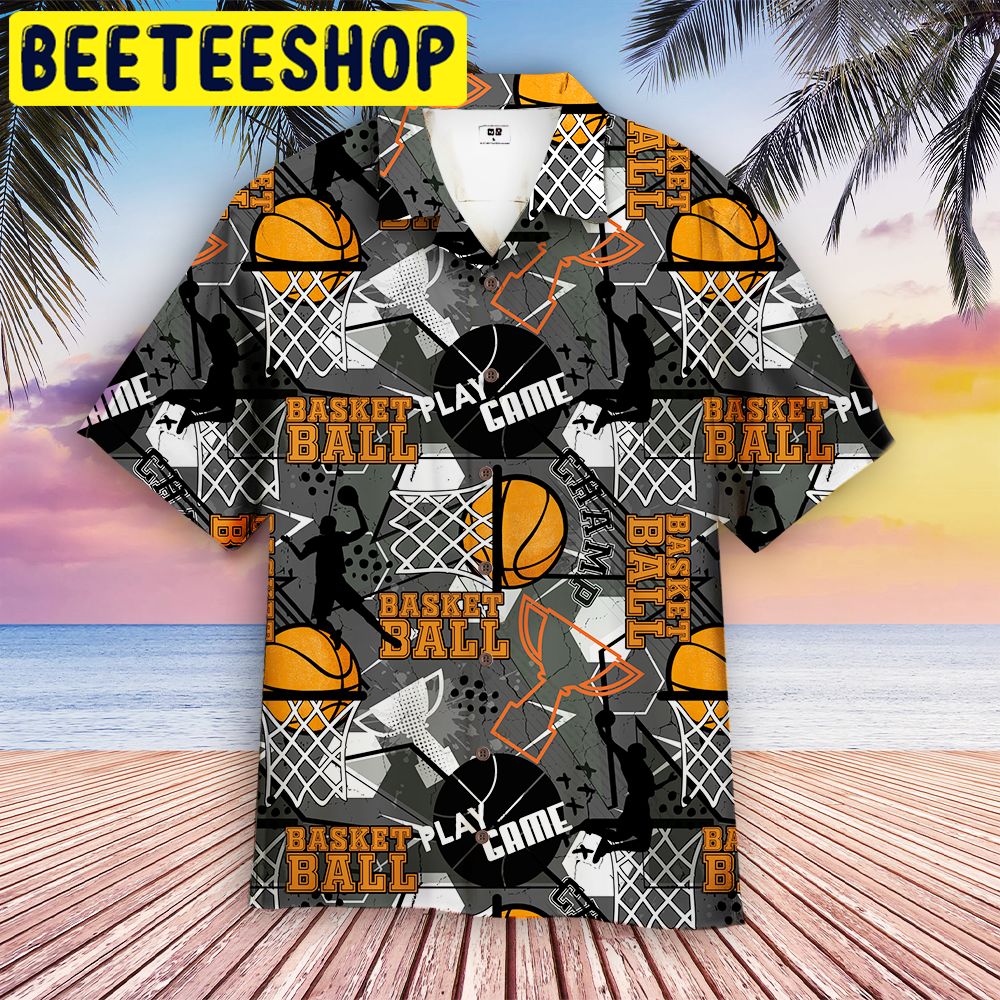 Gray Baseketball Champion Hawaiian Shirt