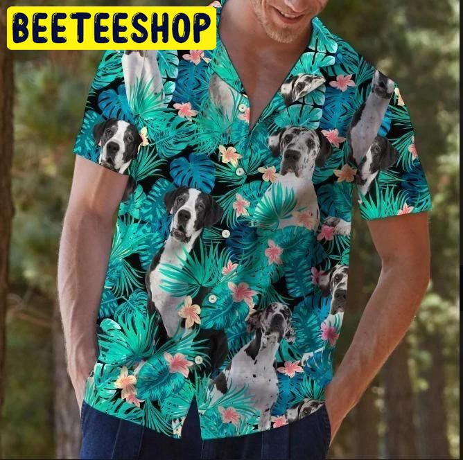 Great Dane Tropical Hawaiian Shirt