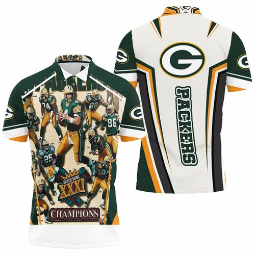 Green Bay Packers 2021 Super Bowl Xxxi Champions Nfc North Division Champions 3D All Over Print Polo Shirt