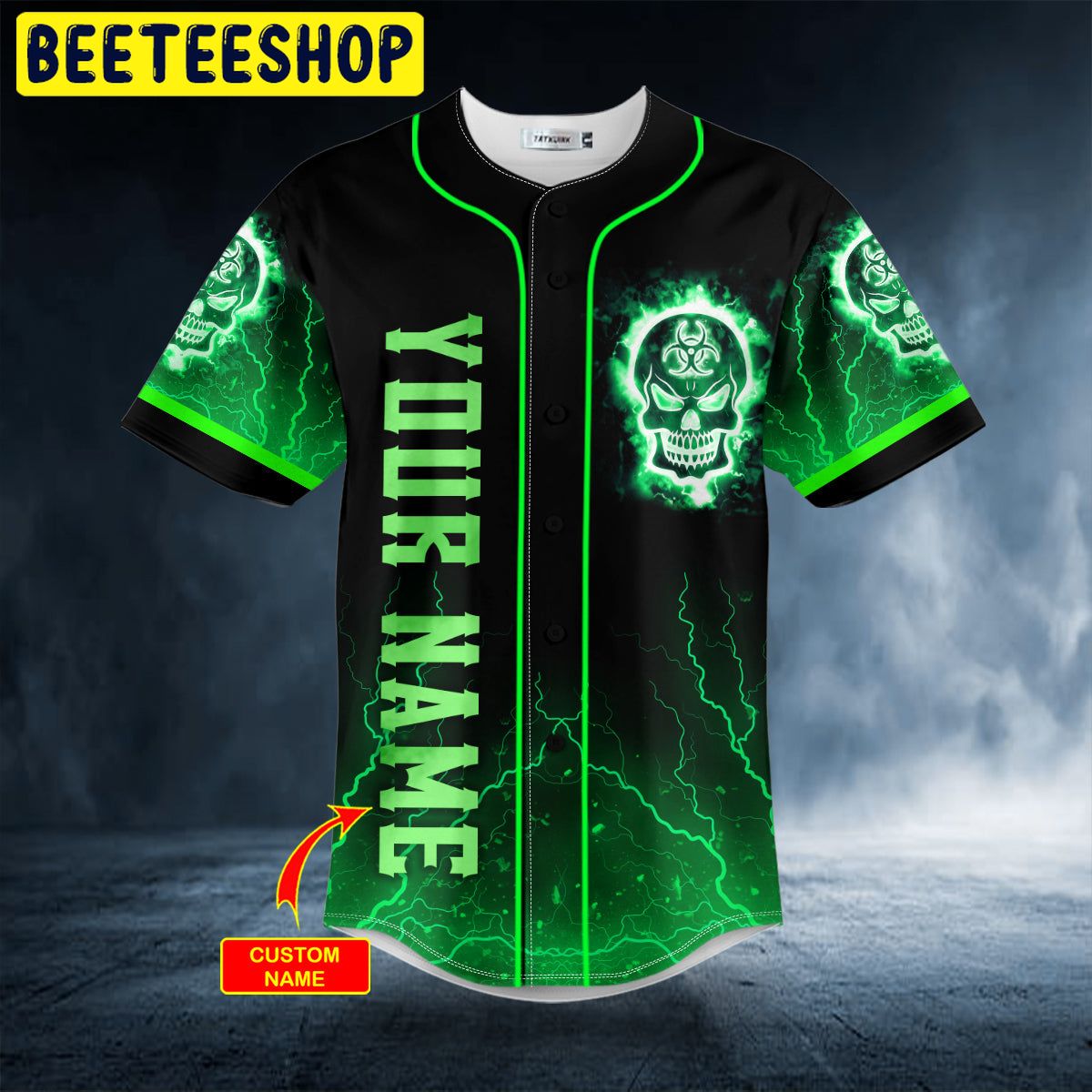 Blast Dragon Fire Skull Custom Name All Over Print Baseball Jersey Shirt -  Banantees