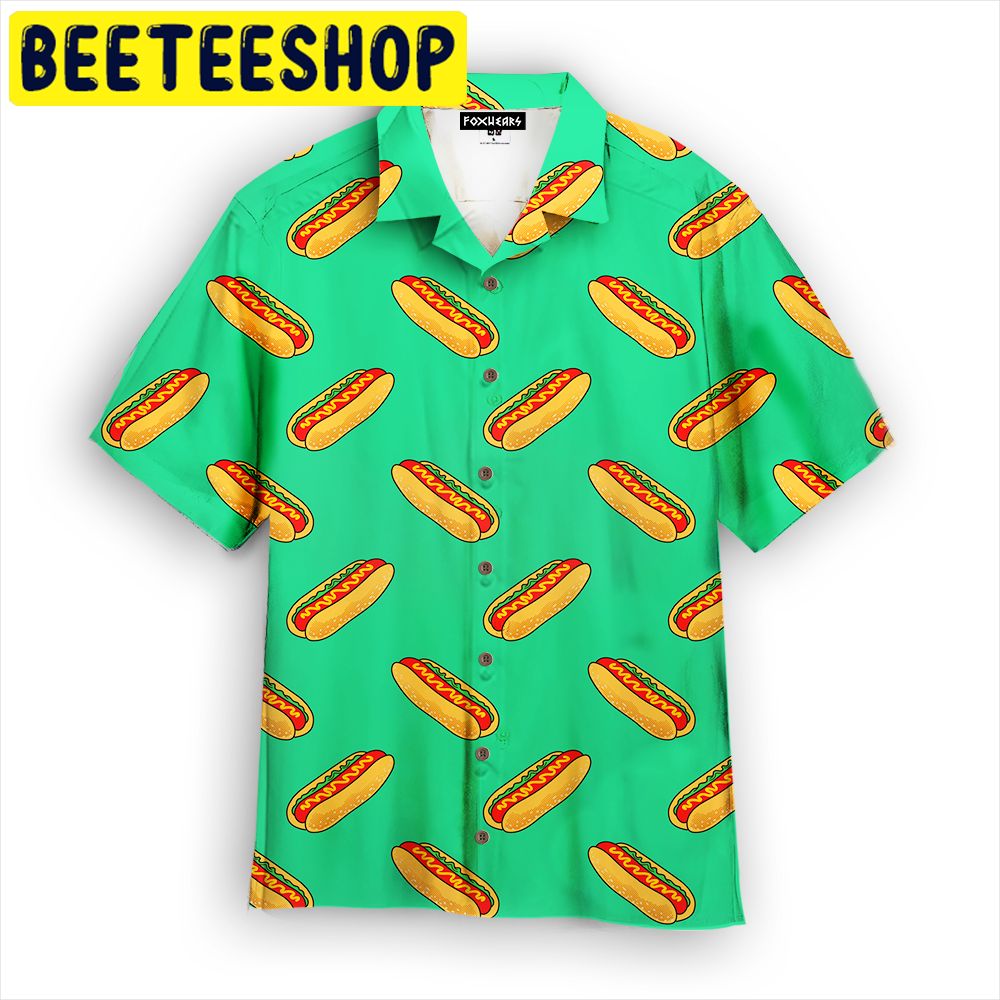 Green Hotdogs Hawaiian Shirt