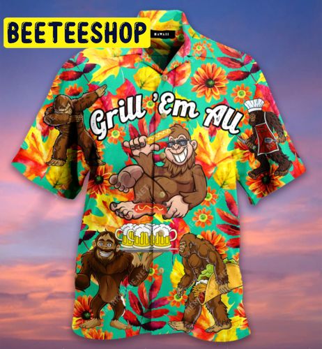 Grill Em All Funny Barbecue Hawaiian Shirt - Beeteeshop