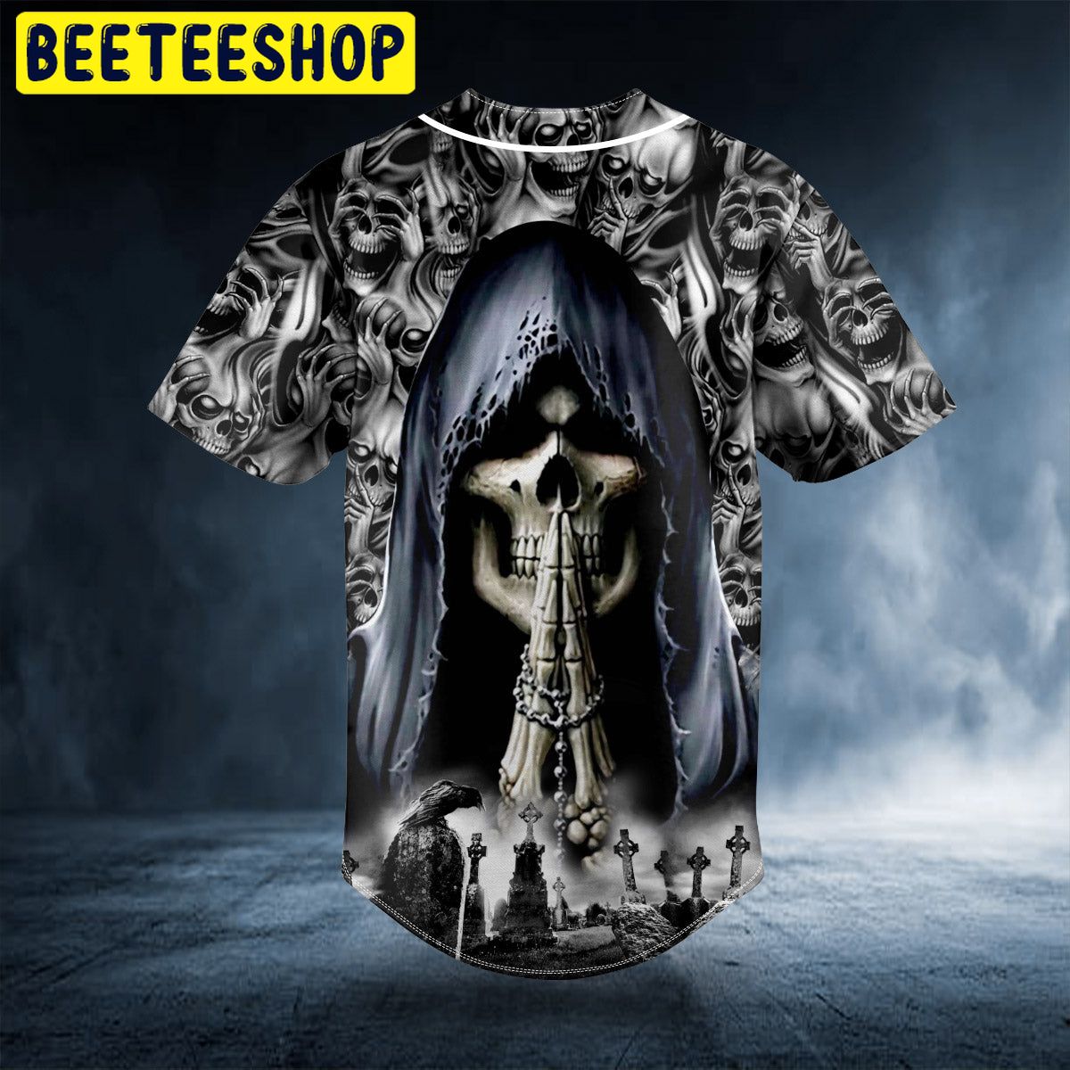 Grim Reaper Praying Skull Custom Trending Baseball Jersey - Beeteeshop