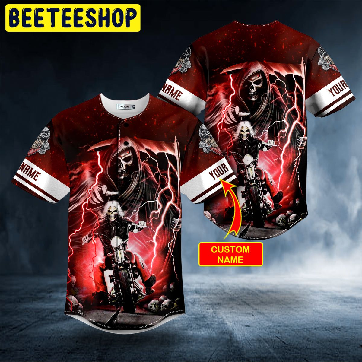 Grim Reaper The Hunt Ghost Rider Skull Custom Trending Baseball Jersey