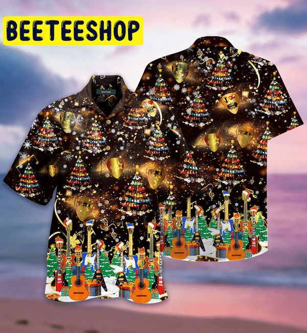 Guitar Christmas Tree Hawaiian Shirt