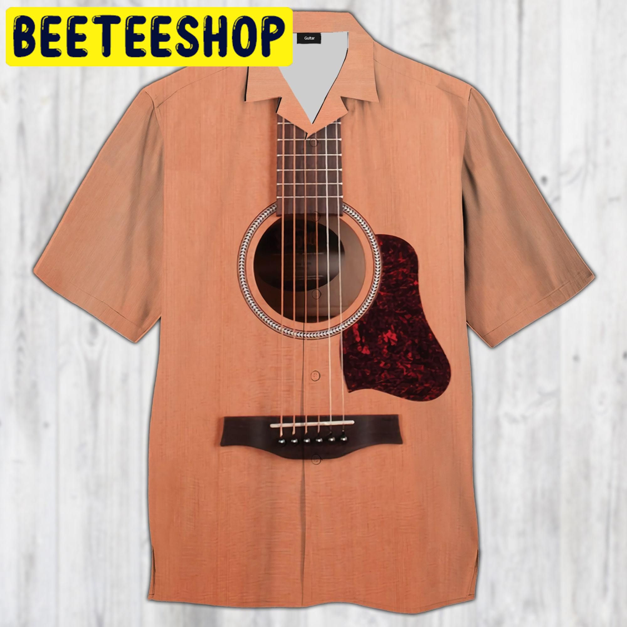 Guitar Mahogany Hawaiian Shirt