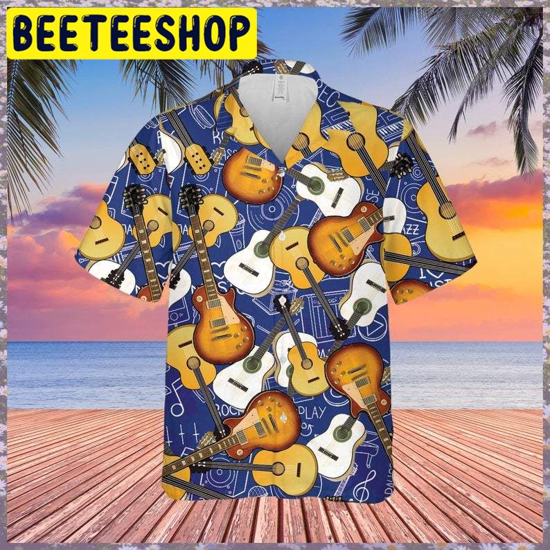 Guitar Music Pattern Hawaiian Shirt