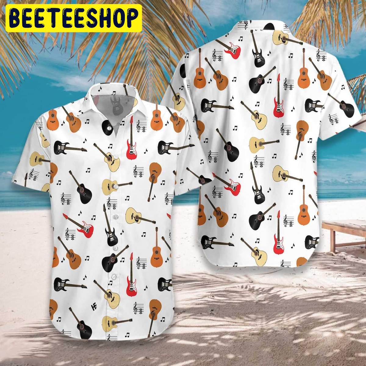 Guitar Musical Note Trending Hawaiian Shirt - Beeteeshop