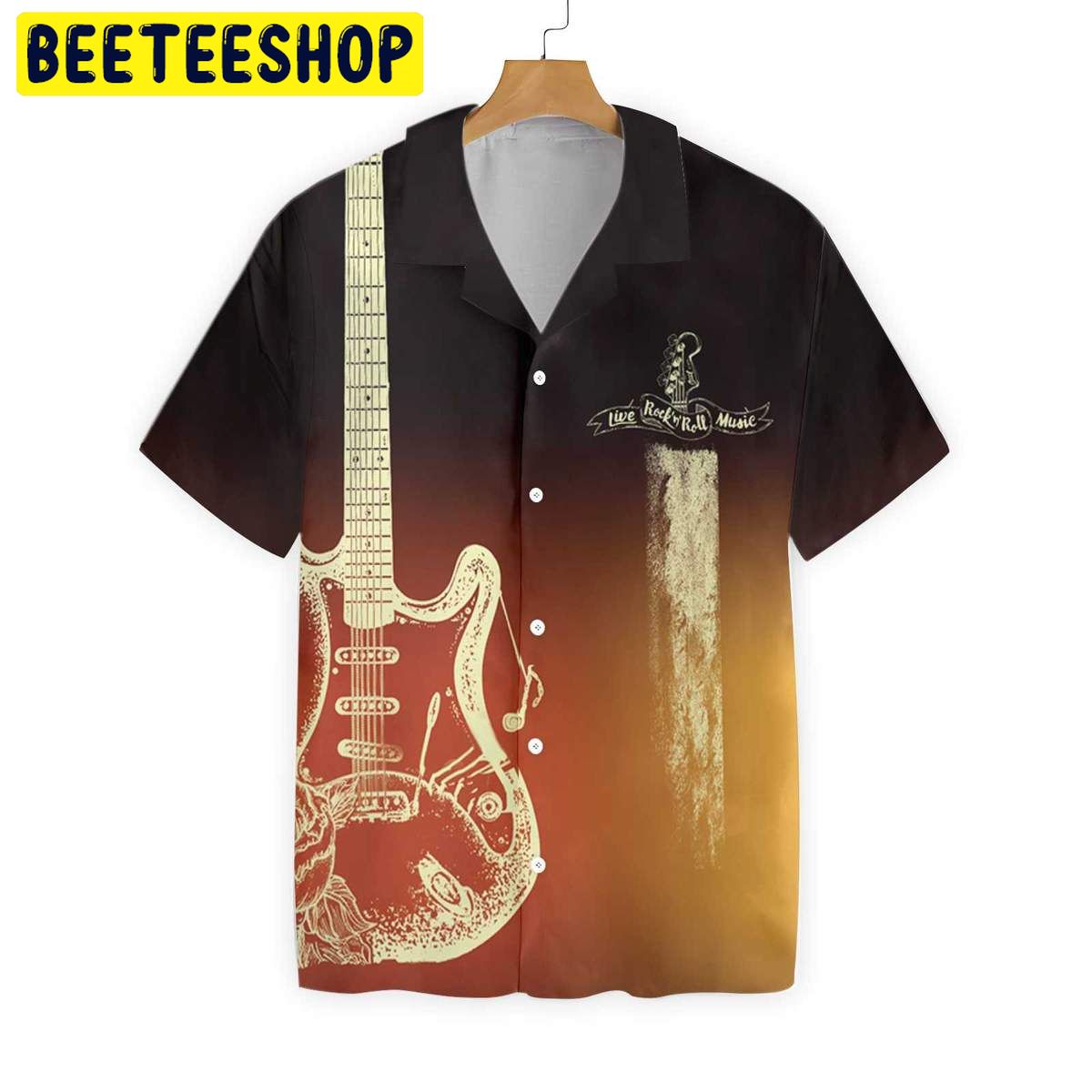 Guitar Rock N Roll Colorful Trending Hawaiian Shirt