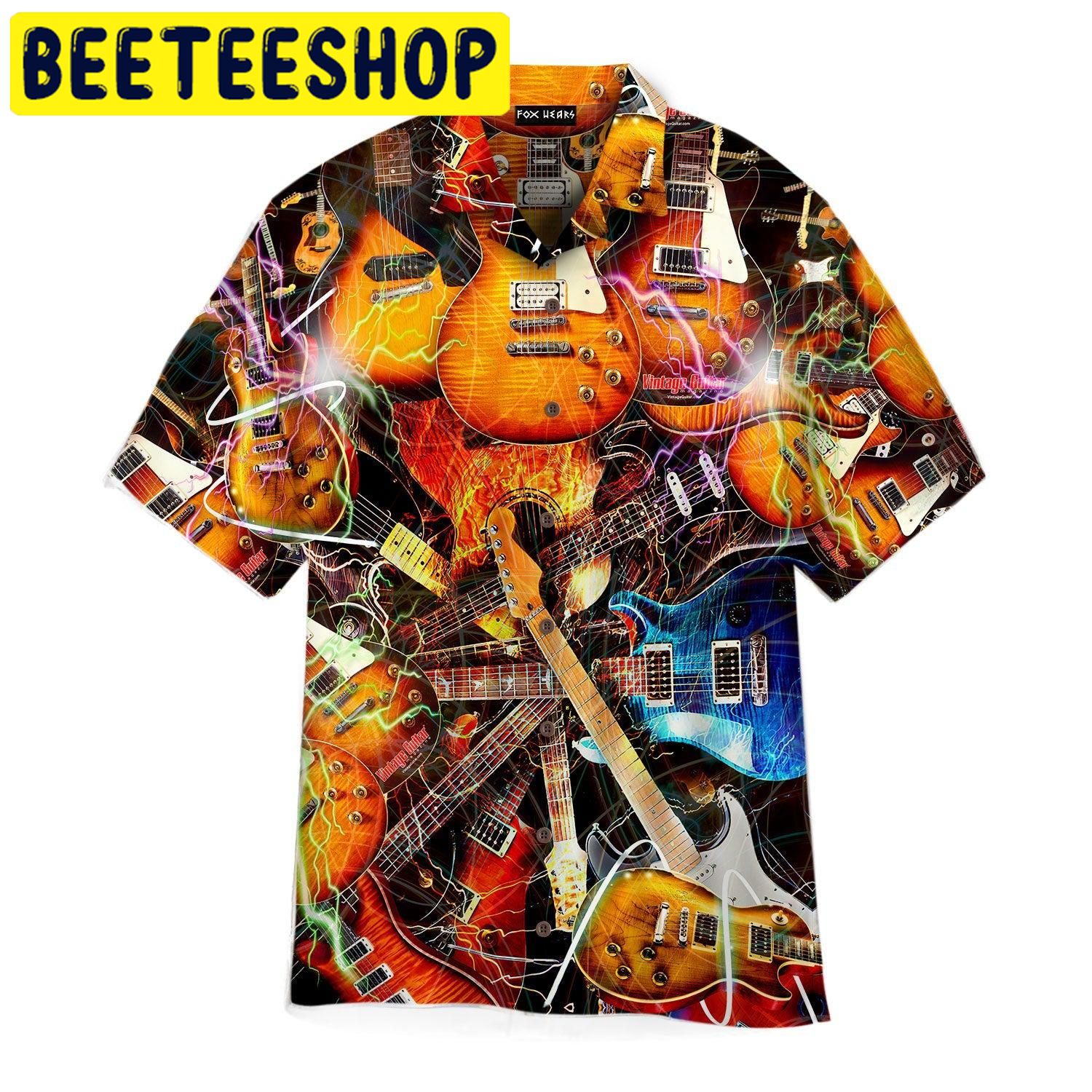 Guitar Vintage Hawaiian Shirt - Beeteeshop