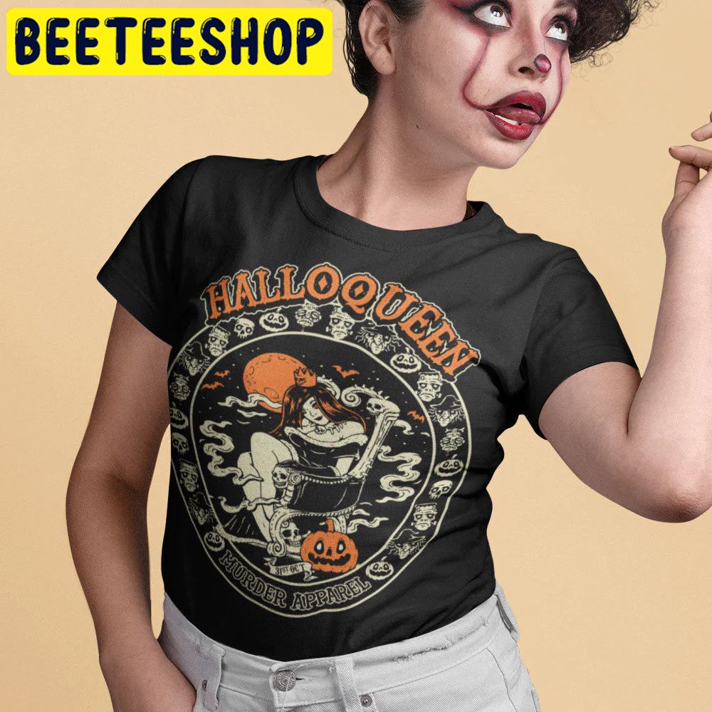 Halloqueen Pumpkin October Vintage Halloween Trending Unisex Shirt