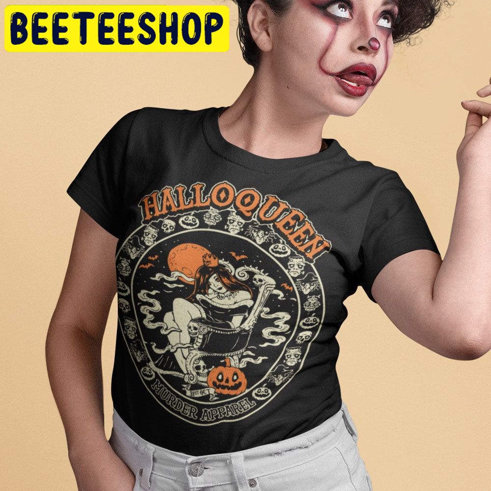 Halloqueen Pumpkin October Vintage HalloweenTrending Unisex Shirt