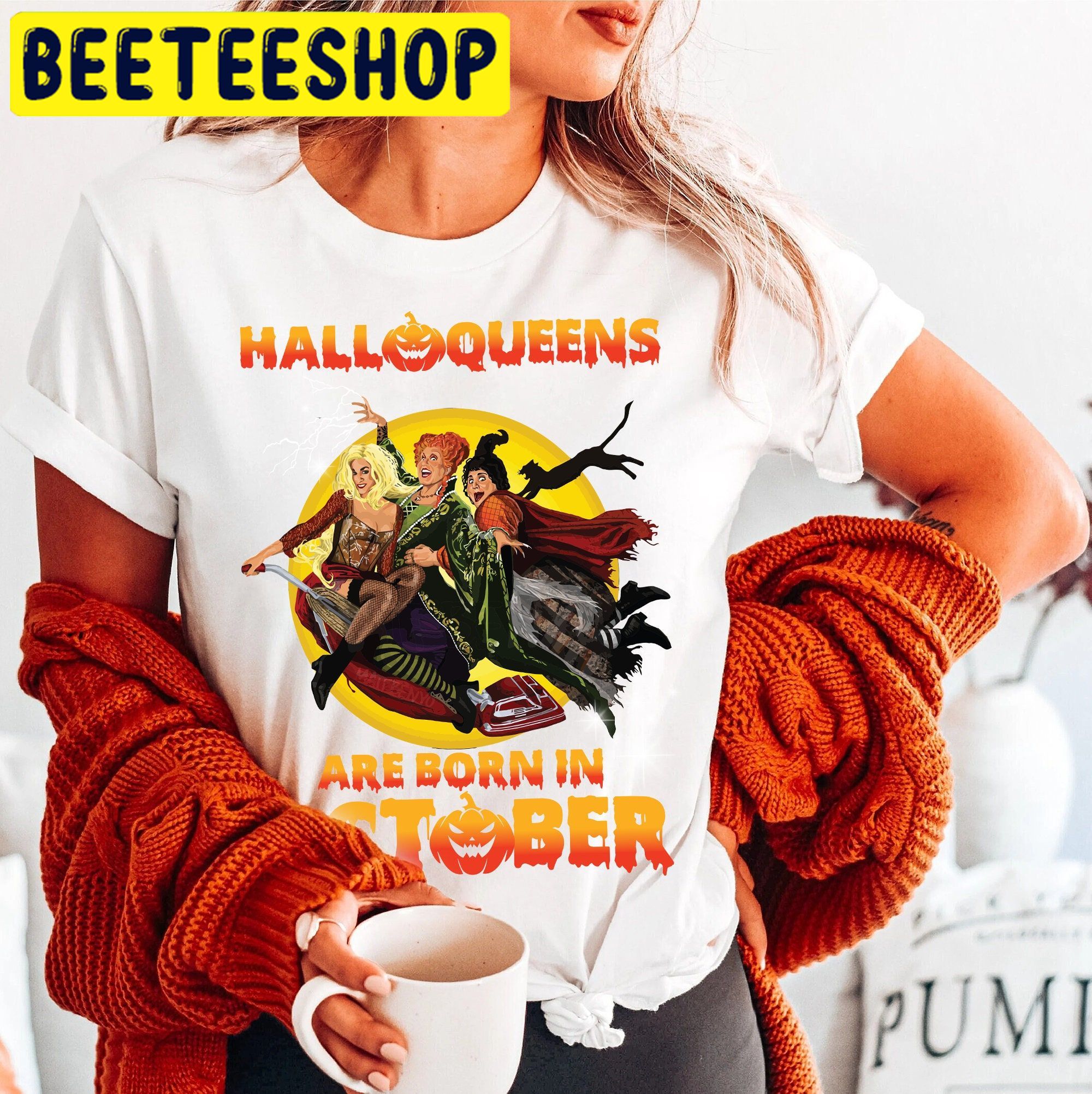 Halloqueen Witch Rading Browm HalloweenTrending Unisex Shirt