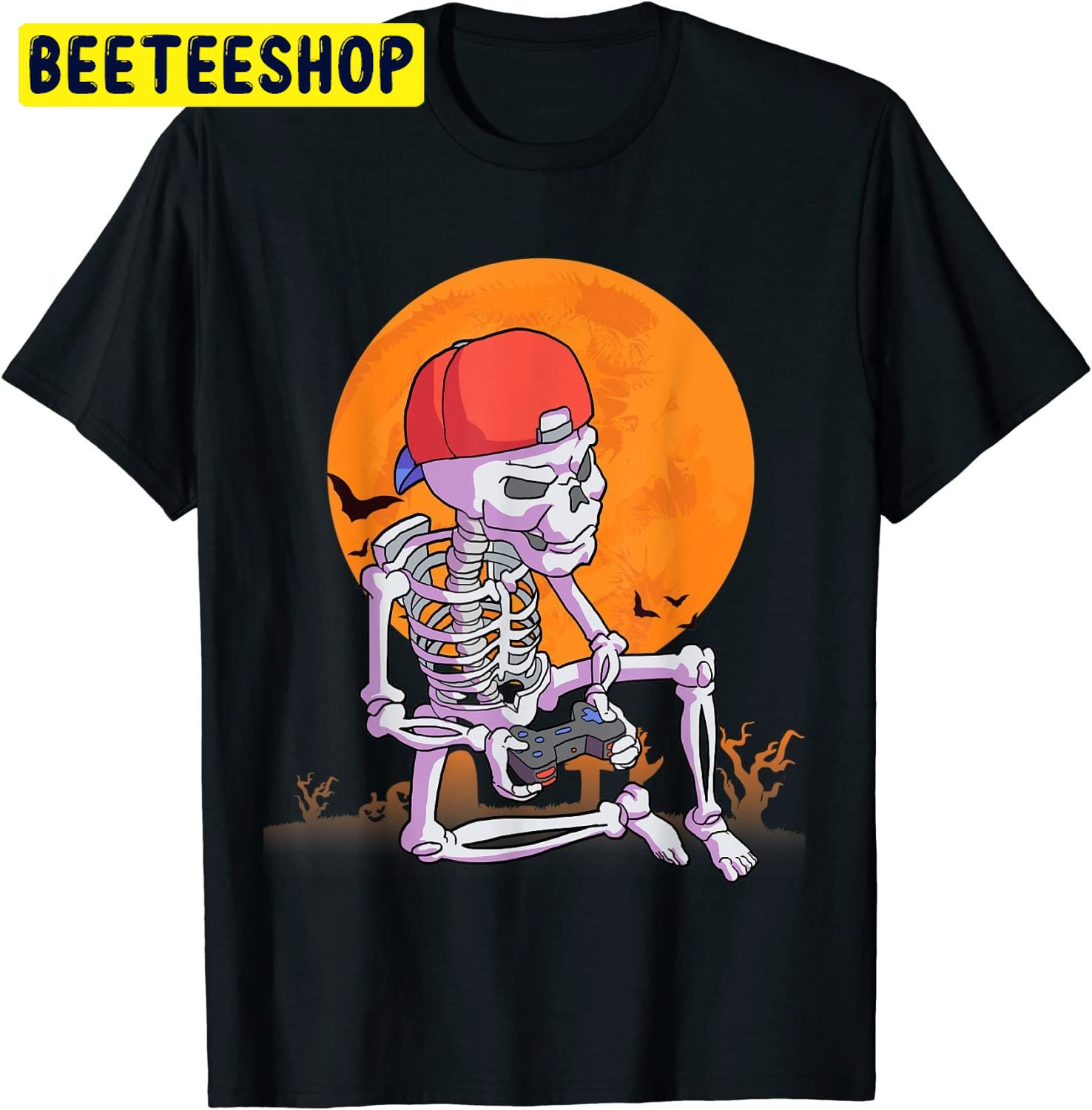 Halloween Gamer Gaming Skeleton Trending Unisex Shirt