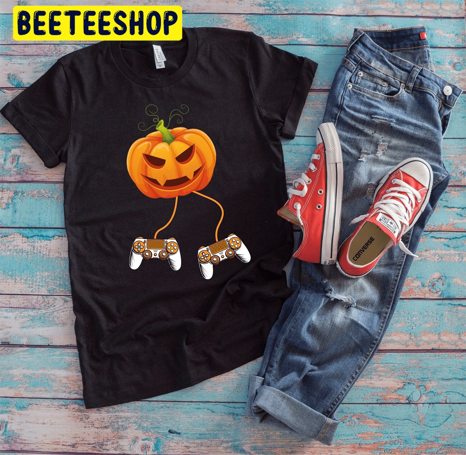 Halloween Gamer Jack O’ Lantern Scary Pumpkin Gamer Trending Unisex Shirt