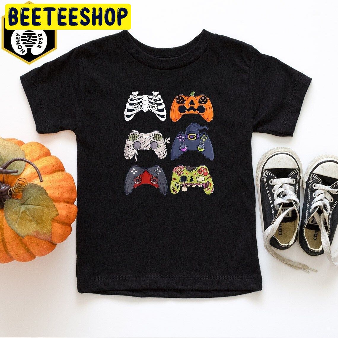 Halloween Gamer Toddler Skeleton Game Boy Trending Unisex Shirt