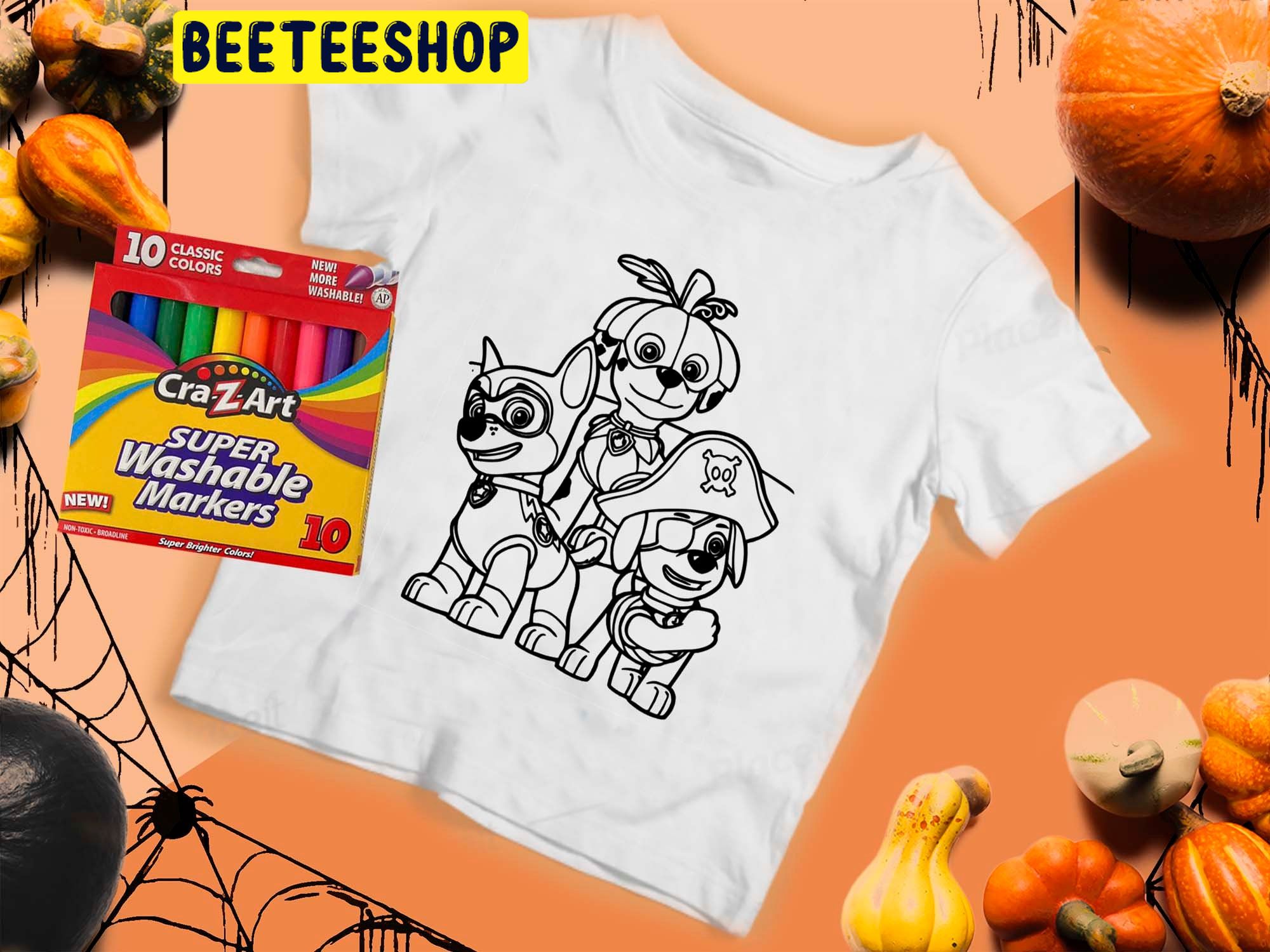 Halloween Paw Patrol Kids Coloring Trending Unisex Shirt