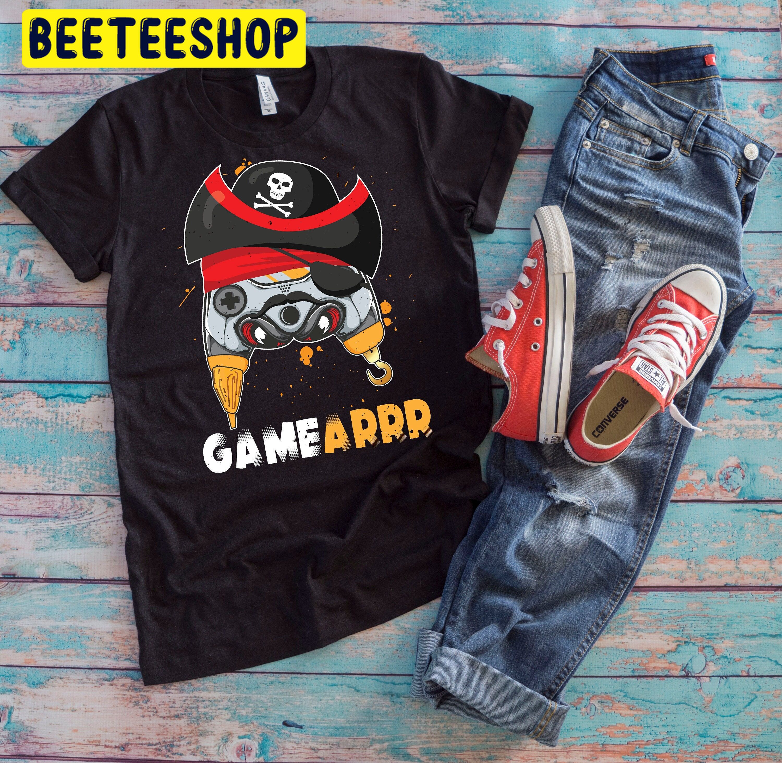 Halloween Pirate Gamearrr Spooky Gaming Lover Trending Unisex Shirt