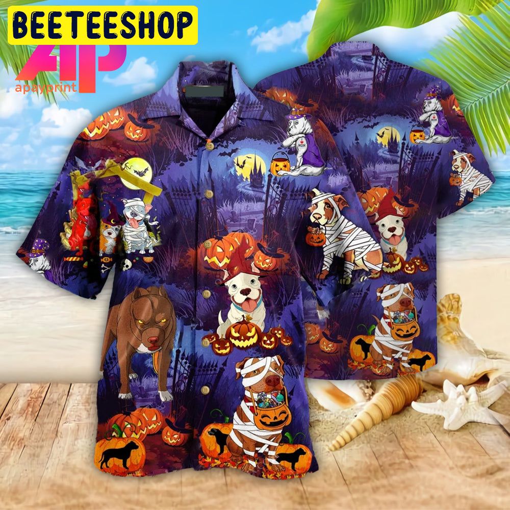 Halloween Pitbulls Funny Trending Hawaiian Shirt